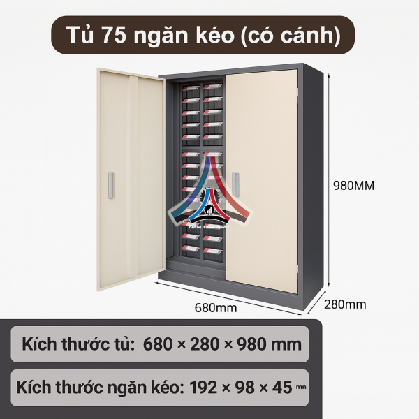 Tủ Linh Kiện Điện Tử 75 Ngăn 